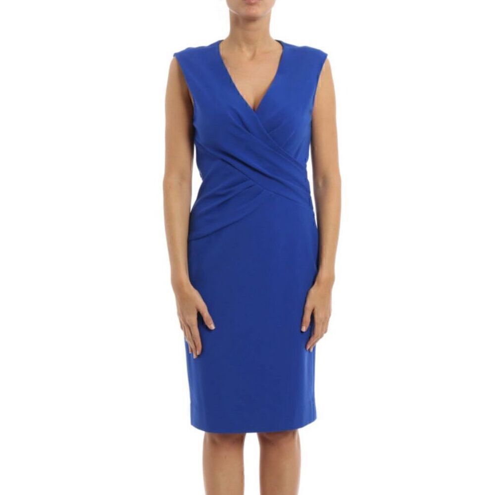 DIANE VON FURSTENBERG Leora draped jersey dress in Royal Blue NWT Size 10